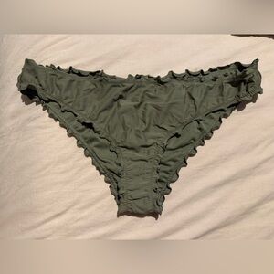 Hollister Dark Green Ruffle Bikini Bottom